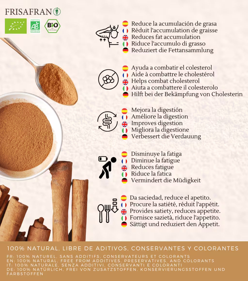 Canela Ceylan En Polvo Ecológica | Calidad | Frisafran 1 Kg_4