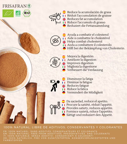 Canela Ceylan En Polvo Ecológica | Calidad | Frisafran 1 Kg_4
