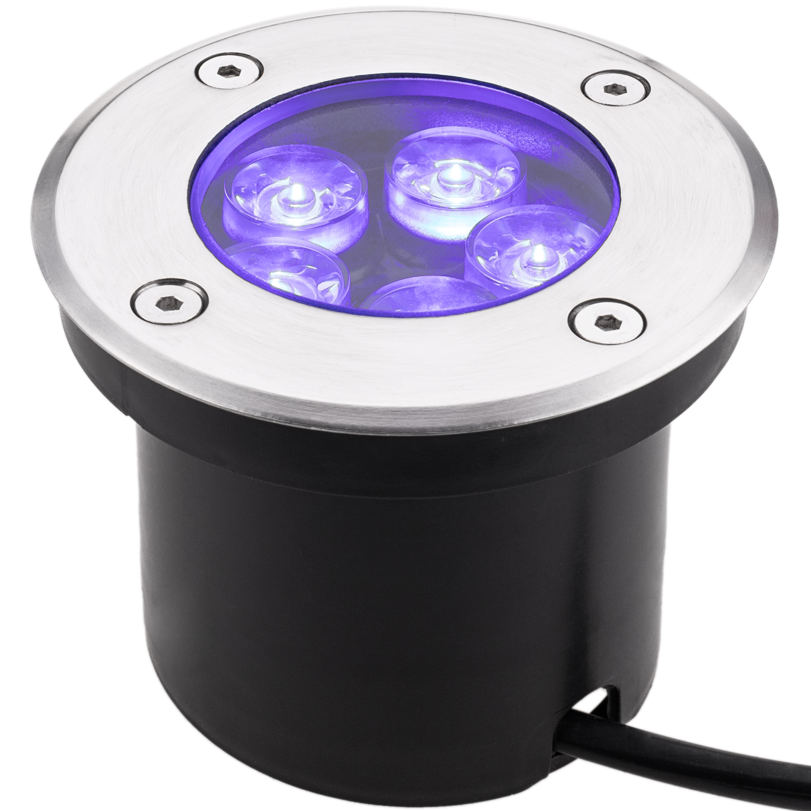 Foco Led De Suelo De 6w 120mm Con Luz De Color Azul_0