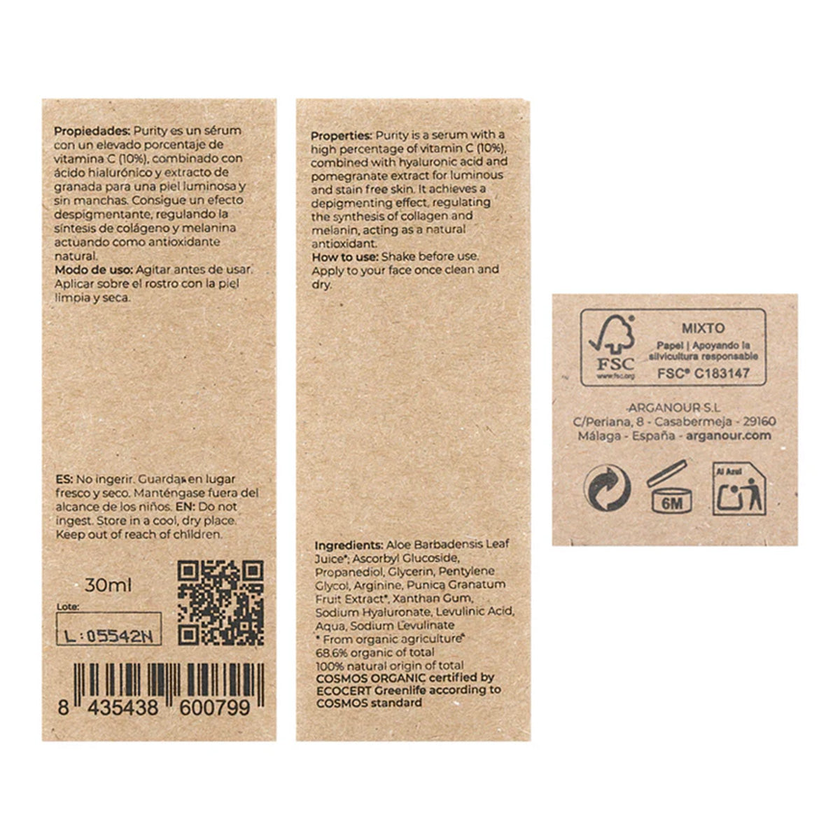 Serum facial Purity Vitamina C, Arganour, 30ml