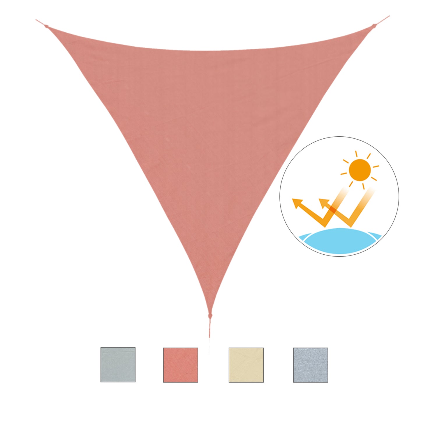Outsunny Toldo Vela Sombrilla Parasol Triangular 3m De Poliéster 185g/m² Rojo_4