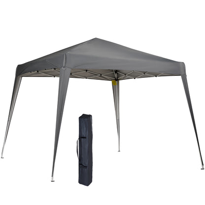 Outsunny Carpa Plegable 2,4x2,4m De Jardín Diseño Pop Up Cenador De Acero Y Tela_0