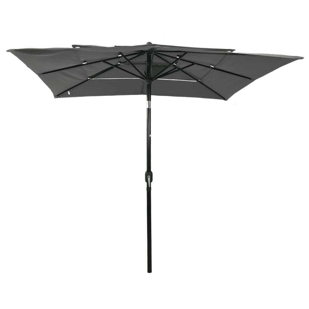 Vidaxl Sombrilla Jardín 3 Niveles Palo De Aluminio Antracita 2,5x2,5 M_1