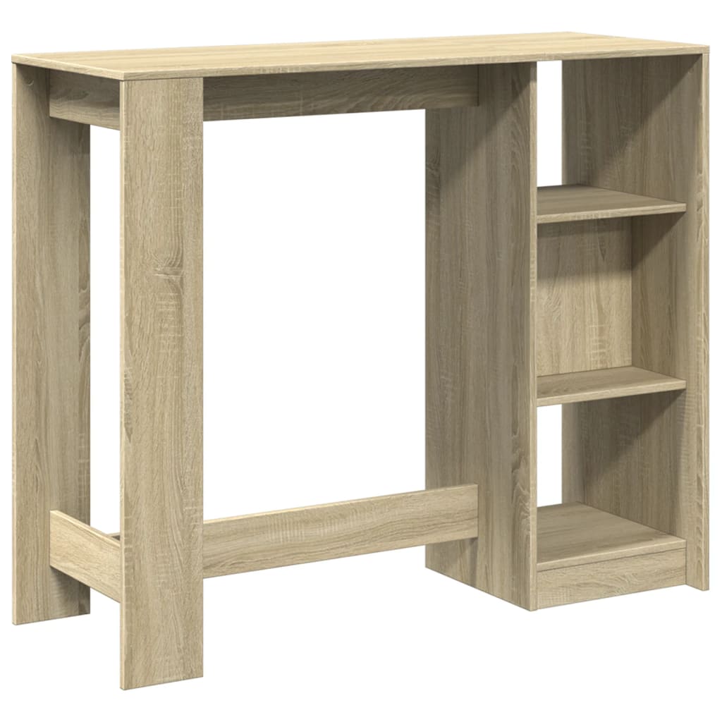 Mesa Bar Con Estante Madera Roble Sonoma 124x46x103,5 Cm_4