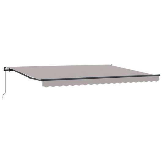 Toldo Retráctil Gris Claro 450 X 350 Cm Poliéster Y Aluminio_0
