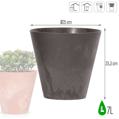 Maceta Tubus Beton Effect 7l., Dimensiones (mm) 250x250x233, Color Antracita_2