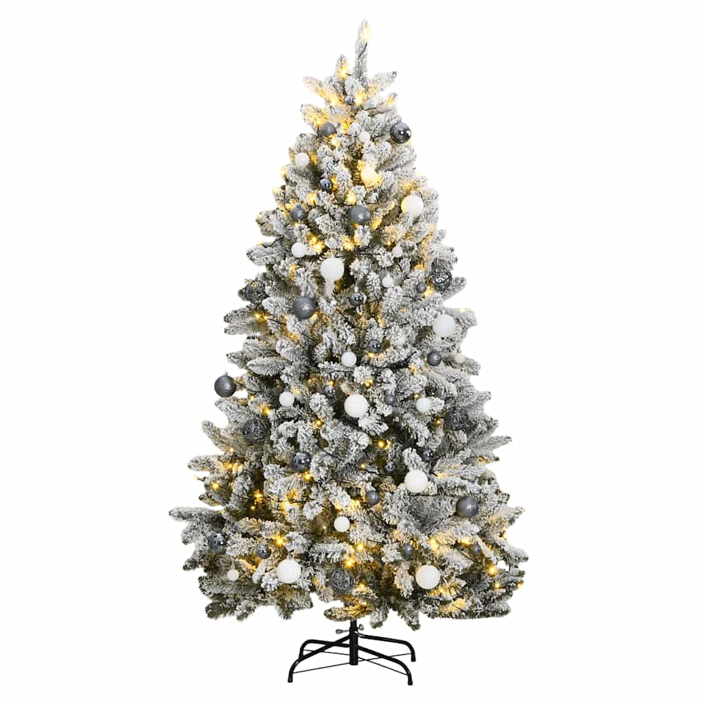 Vidaxl Árbol De Navidad Artificial Con Bisagras 300 Led Y Bolas 180 Cm_0