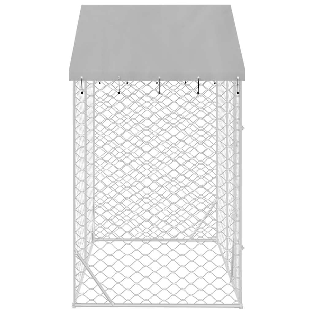 Vidaxl Perrera Exterior Con Toldo Acero Galvanizado Plata 3x1,5x2,5 M_3