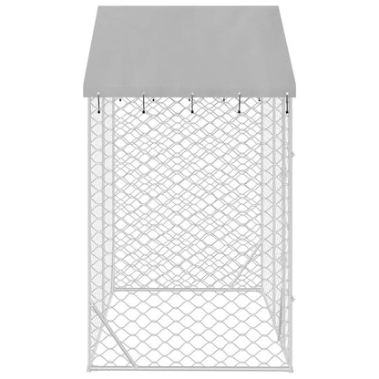 Vidaxl Perrera Exterior Con Toldo Acero Galvanizado Plata 3x1,5x2,5 M_3