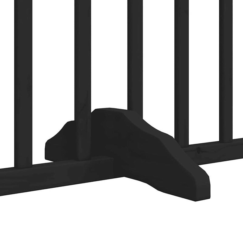 Vidaxl Puerta De Perros Plegable 10 Paneles Madera Álamo Negra 800 Cm_5
