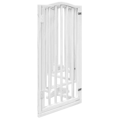 Vidaxl Puerta Para Perros Plegable 3 Paneles Madera Álamo Blanca 300cm_4