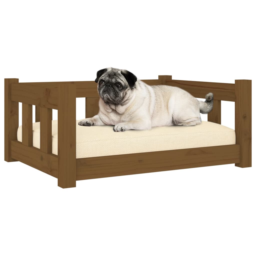 Cama Para Perros Madera Maciza Marrón Miel 65,5x50,5x28 Cm / Vetonek_2