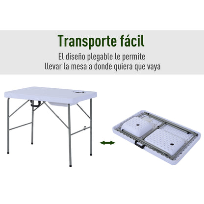Outsunny Mesa Plegable Multifuncional Con Grifo Y 2 Fregaderos Para Pesca Jardín_5