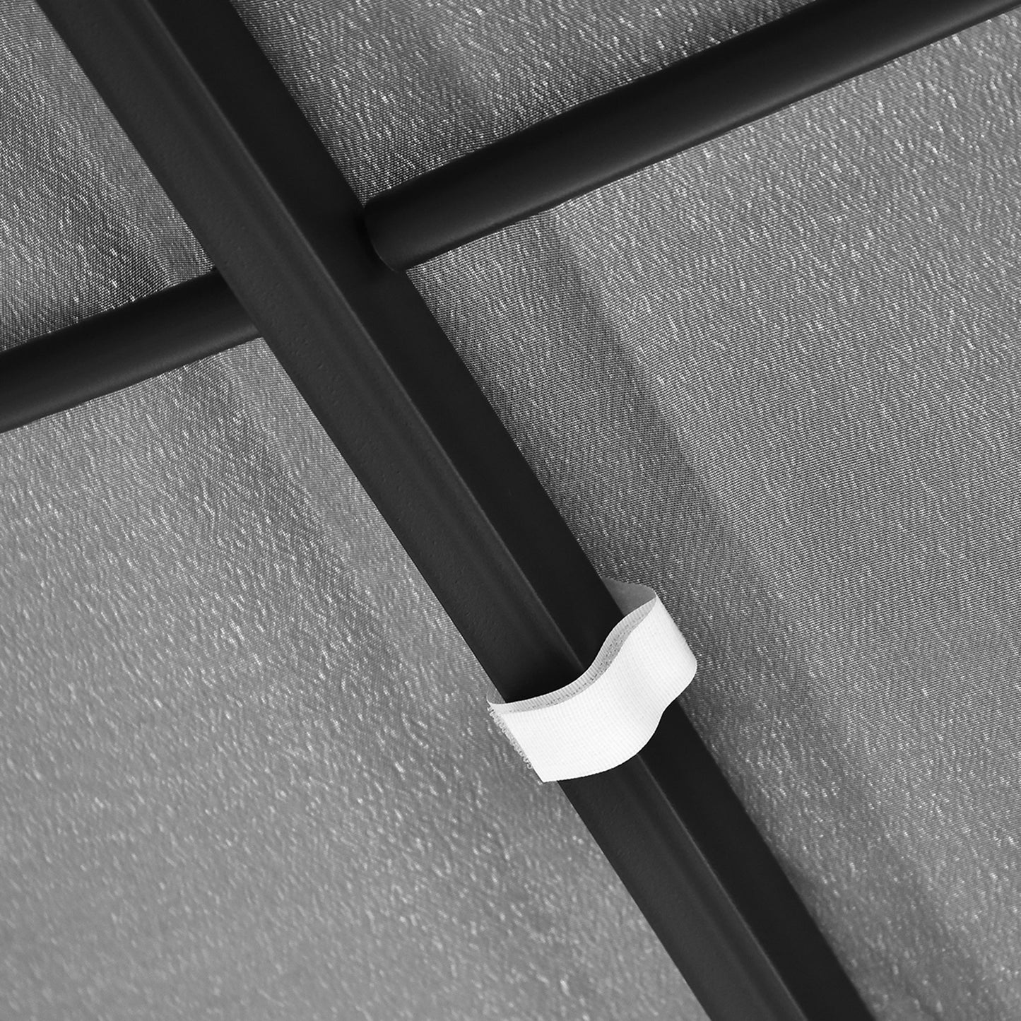 Outsunny Pérgola De Jardín 4x3 M Montado En Pared Con Toldo Y 16 Orificios Gris_3