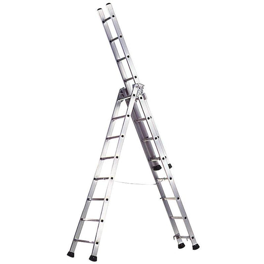 Escalera Aluminio Industrial Pronor 3 Tramos. 9+9+9 Peldaños_0