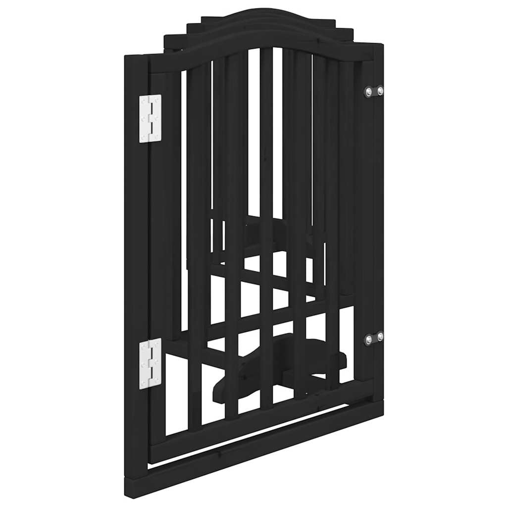 Vidaxl Puerta Para Perros Plegable 6 Paneles Madera Álamo Negra 300 Cm_4