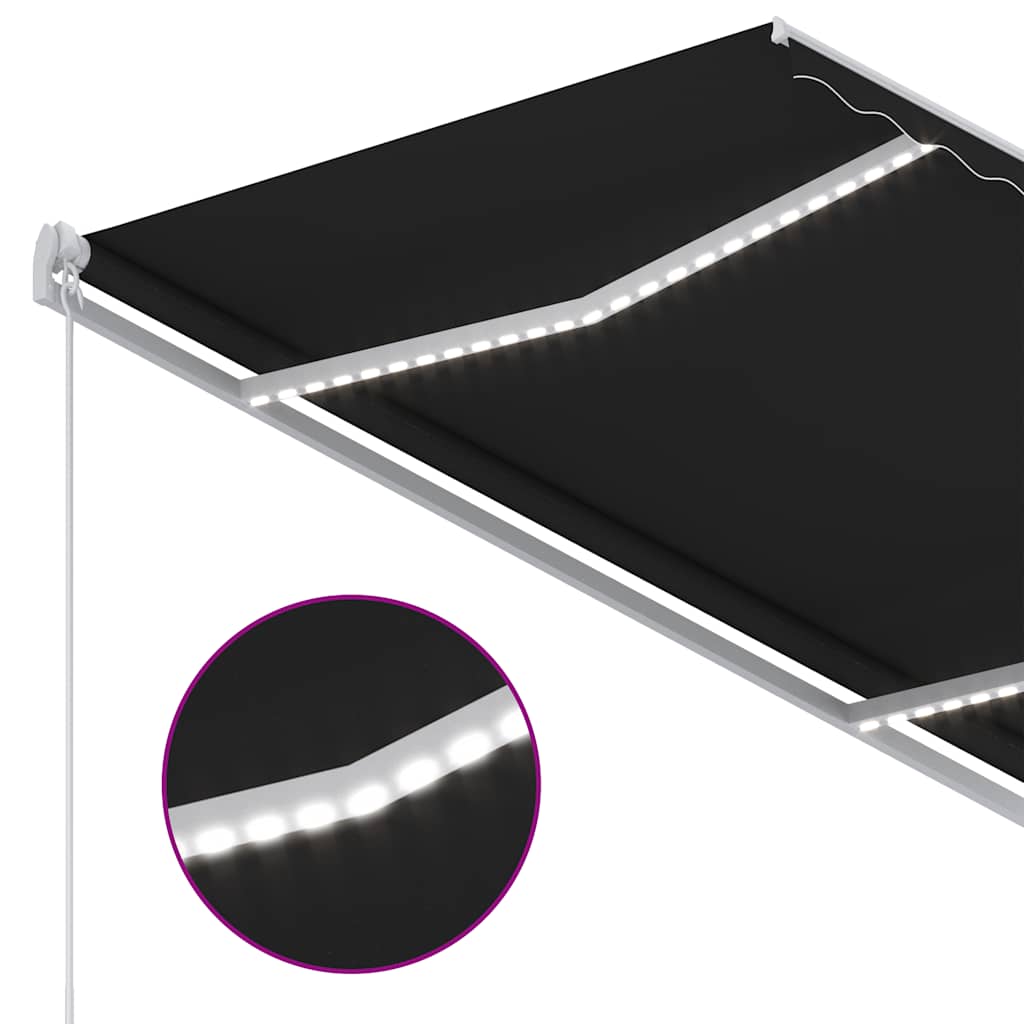 Toldo Manual Retráctil Con Led Antracita 300x250 Cm_3