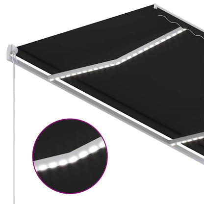 Toldo Manual Retráctil Con Led Antracita 300x250 Cm_3