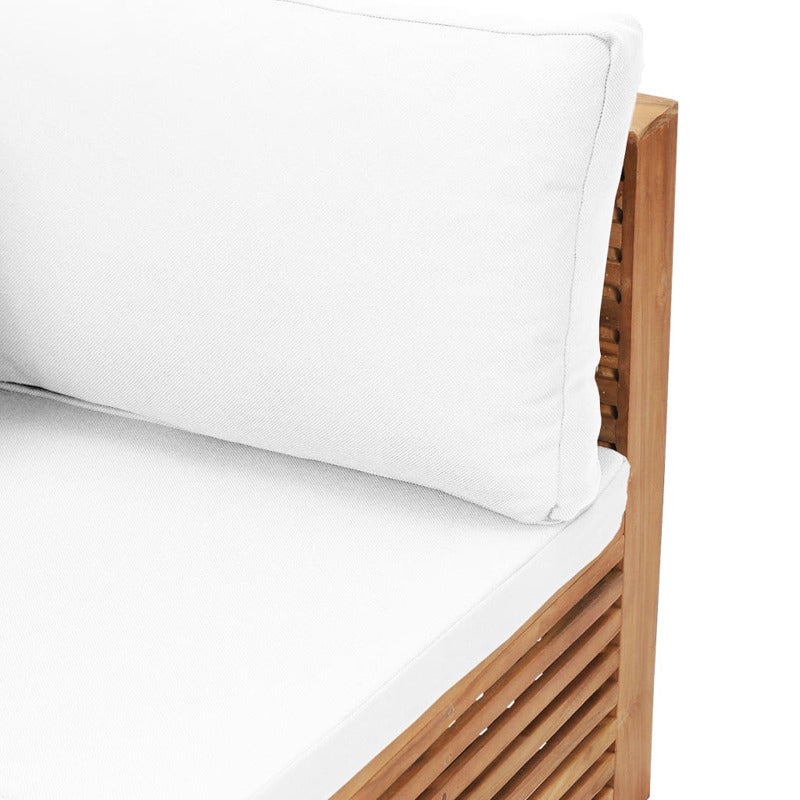 Vidaxl Sofá De Esquina De Jardín Cojín Color Crema Madera Maciza Teca_5