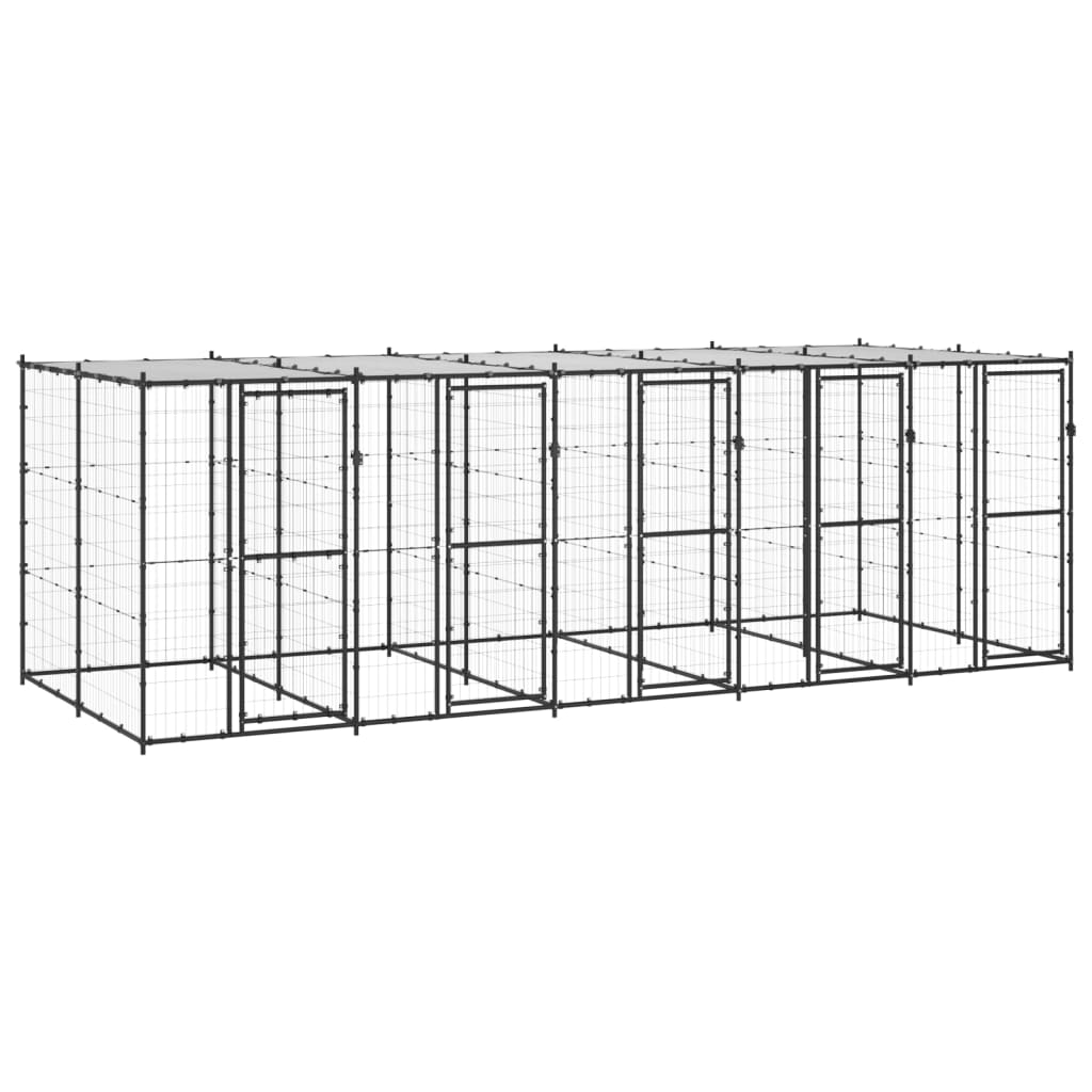 Perrera De Exterior De Acero Con Techo 12,1 M²_1