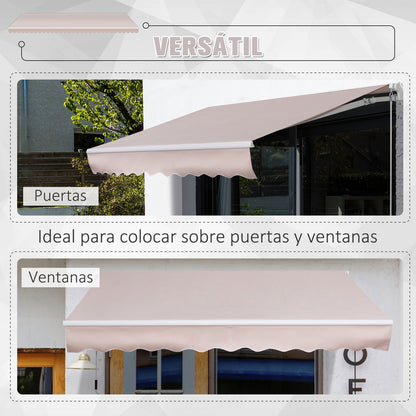 Outsunny Toldo Con Brazo Plegable 3x2m Ángulo Ajustable Aluminio Puerta Ventana_5