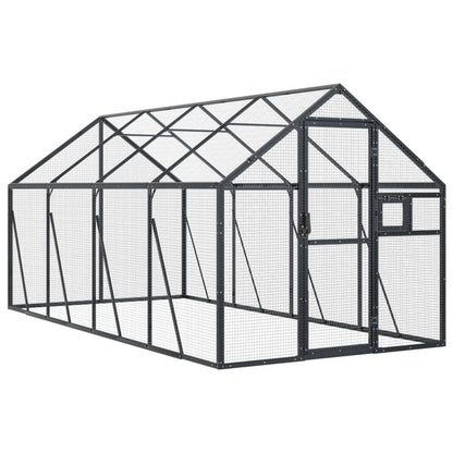 Vidaxl Pajarera De Aluminio Gris Antracita 1,79x4x1,85 M_0