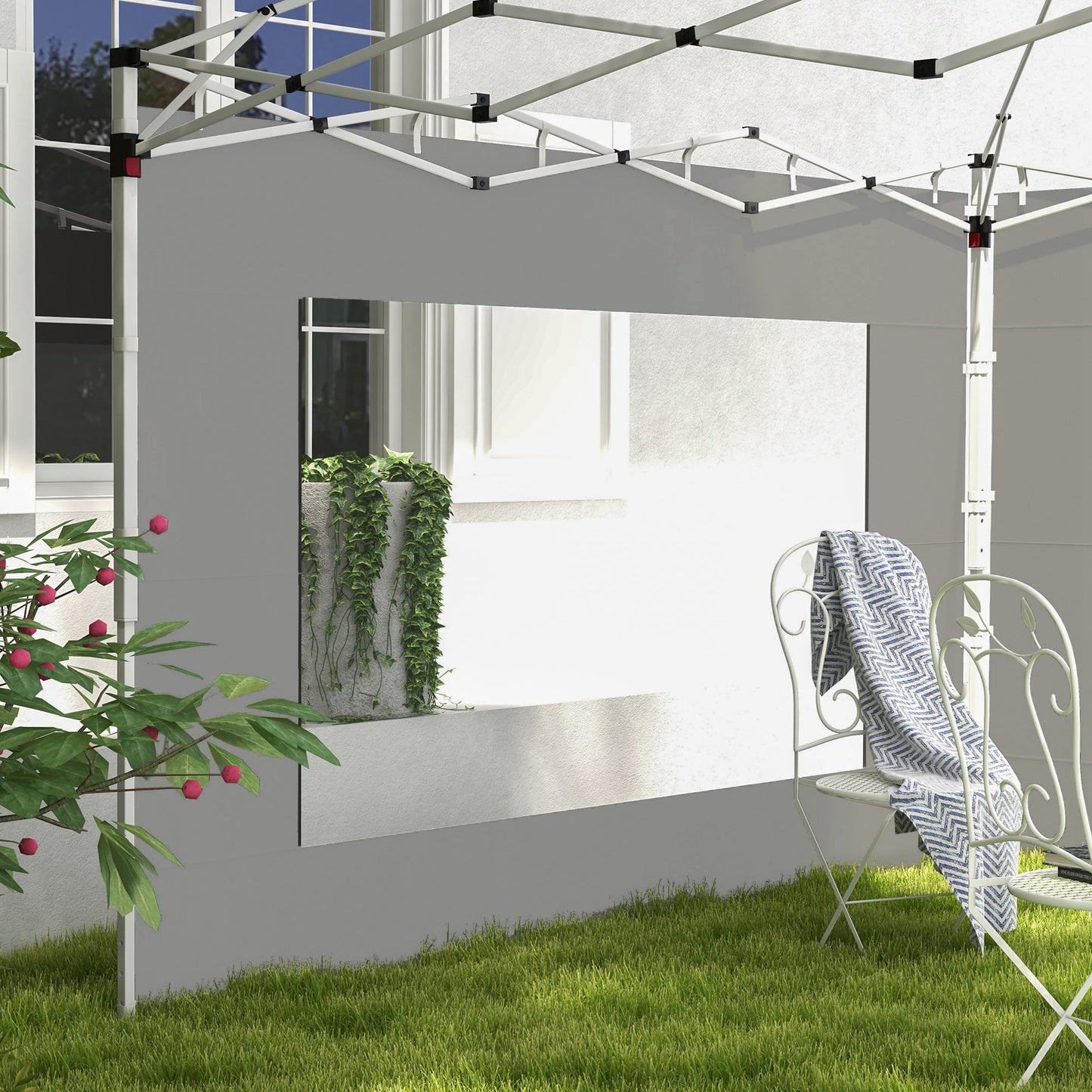 Outsunny Paredes Laterales Para Carpa De 4 Paneles 295x195 Cm Gris_3