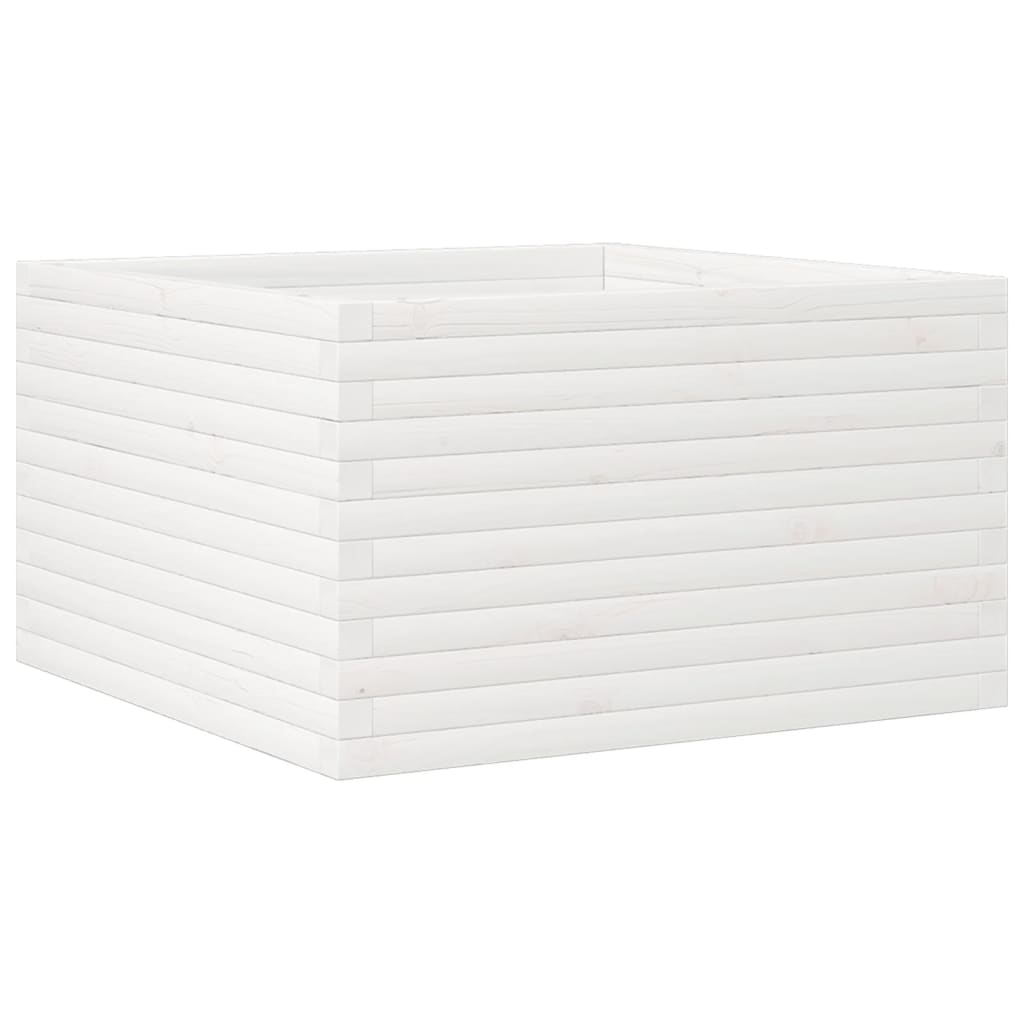 Jardinera Madera Maciza De Pino Blanco 80x80x45,5 Cm_0