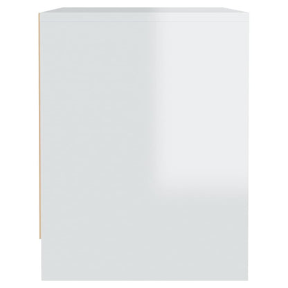 Mesita De Noche Madera Ingeniería Blanco Brillo 45x34x44,5 Cm_4
