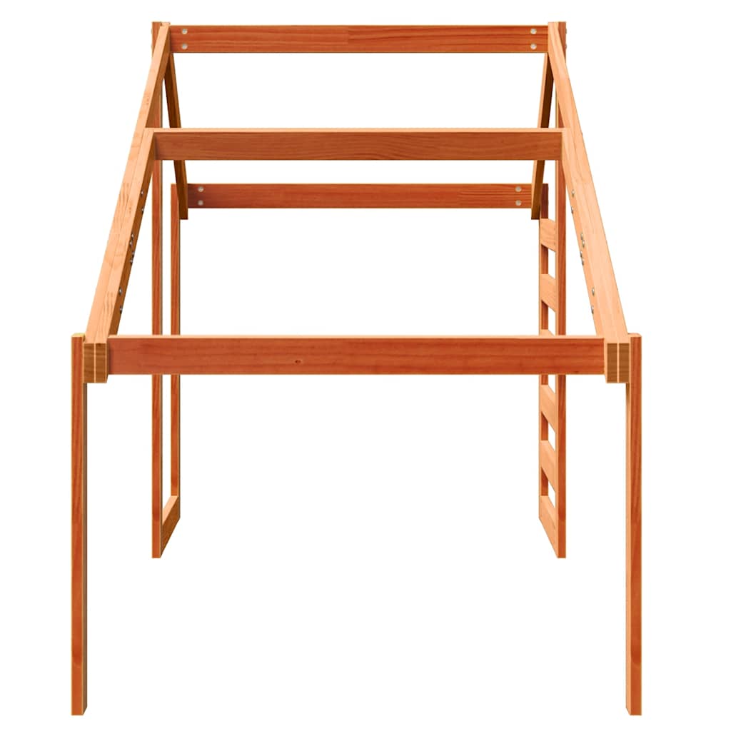 Techo De Cama Infantil Madera Maciza Pino Marrón 188x82x113 Cm_4