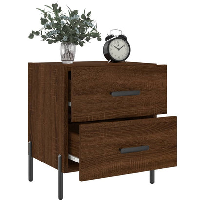 Mesita Noche 2 Uds Madera Ingeniería Marrón Roble 40x35x47,5 Cm_2
