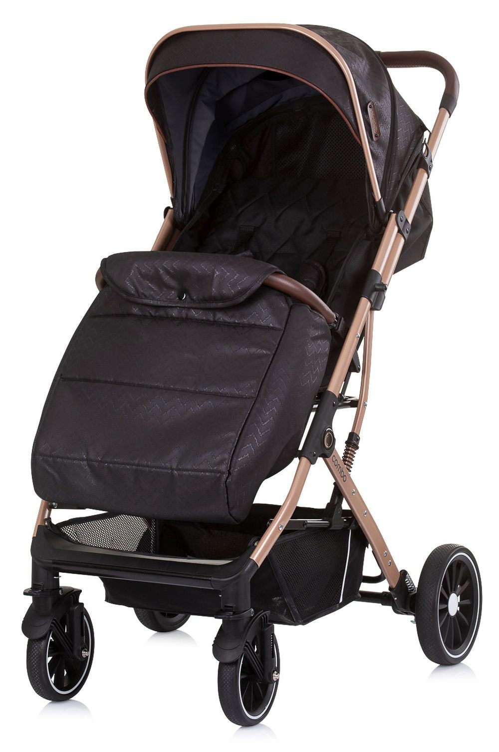 Silla De Paseo Compacta Hasta 22 Kilos Combo Obsidian Gold_1