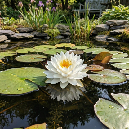 Nymphaea Bambi Nenúfar Estanque - Floración - Resistente - Con Cesta_2