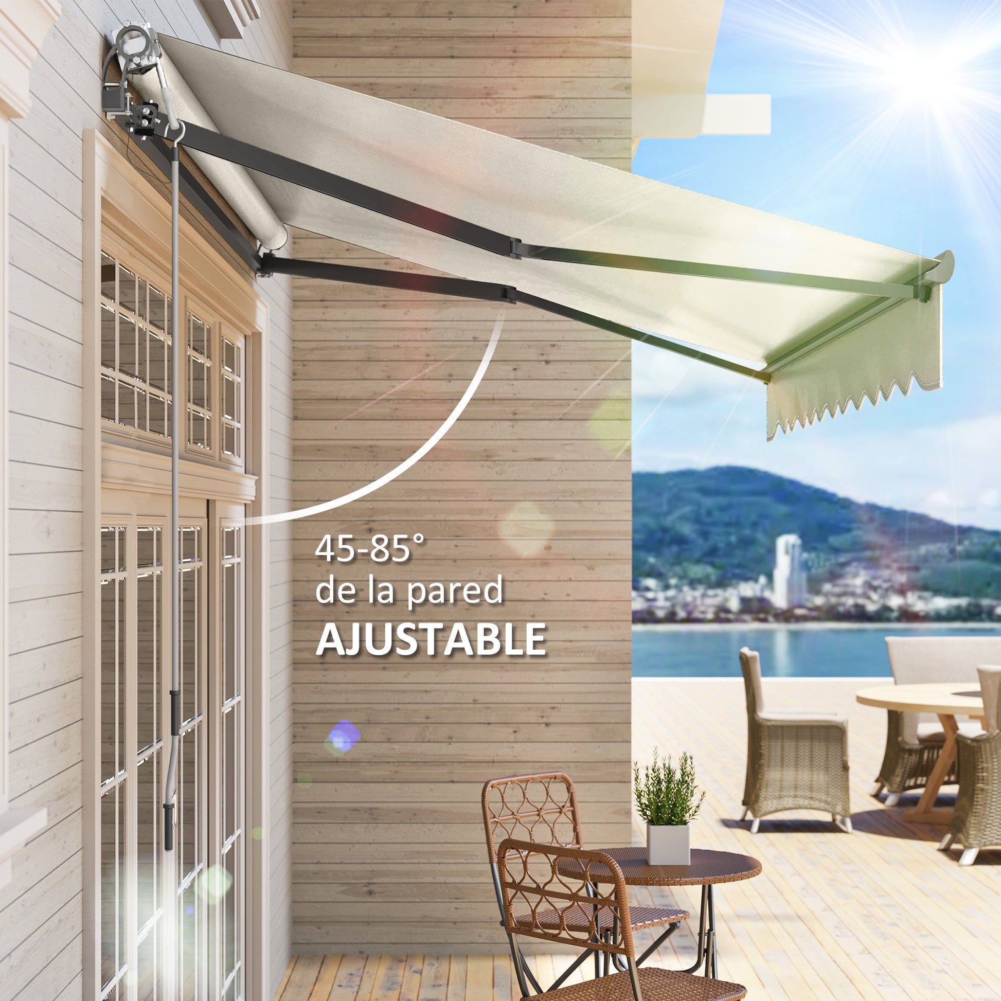 Outsunny Toldo Eléctrico Retráctil Y Manual Con Mando A Distancia 3x2_5