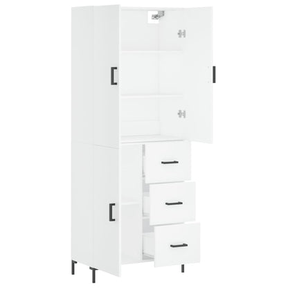 Aparador Alto Madera Contrachapada Blanco 69,5x34x180 Cm_3