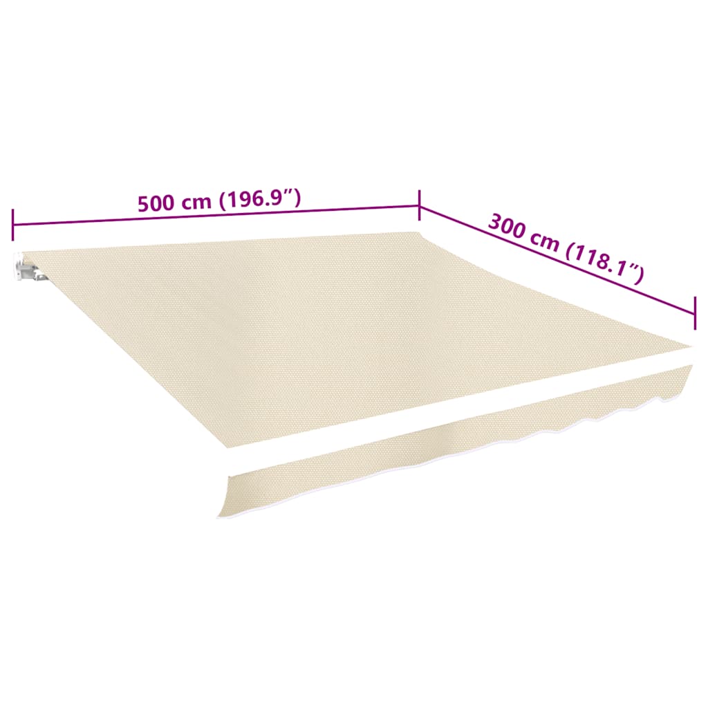 Tela De Repuesto Para Toldo Crema 5x3 M Poliéster_4