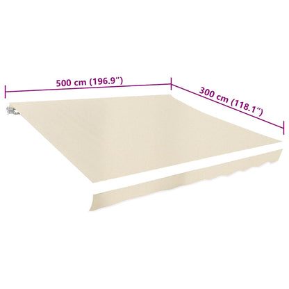Tela De Repuesto Para Toldo Crema 5x3 M Poliéster_4