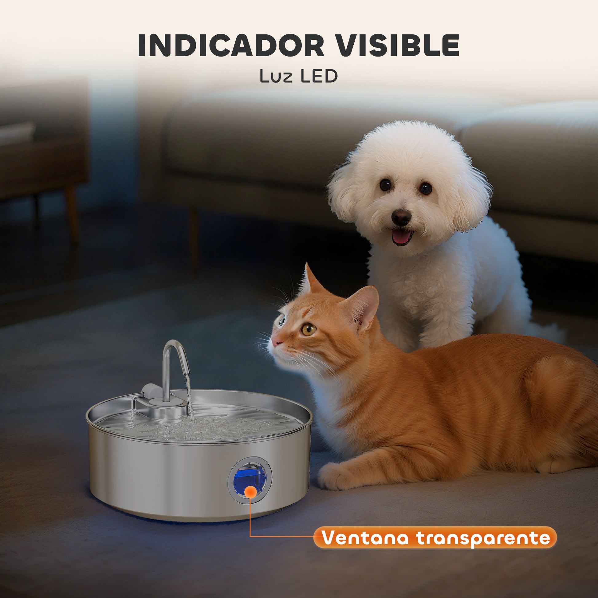 Pawhut Fuente Para Gatos De Acero Inoxidable 7l Silencioso Con Sistema De Filtro_4