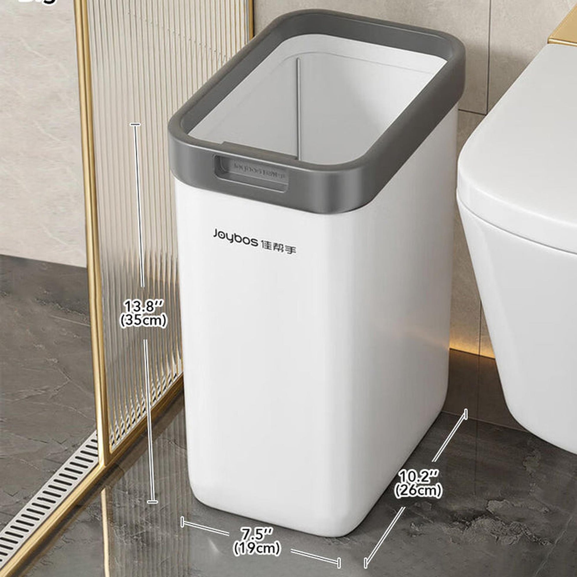 Joybos Cubo De Basura Con Soporte De Pared Abierto Blanco