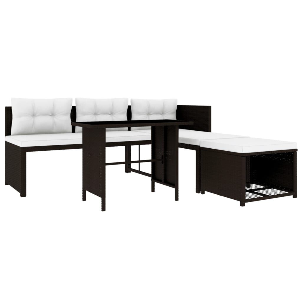Vidaxl Set De Muebles De Jardín 4 Piezas Ratán Sintético Marrón_0