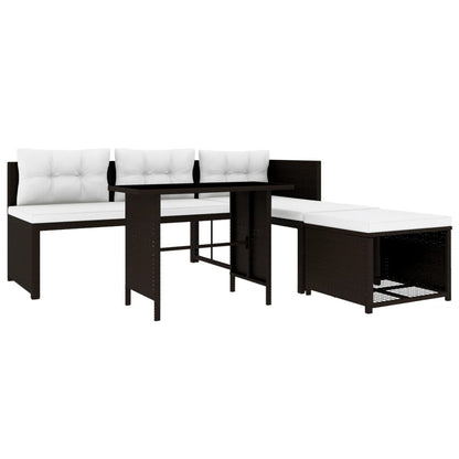 Vidaxl Set De Muebles De Jardín 4 Piezas Ratán Sintético Marrón_0