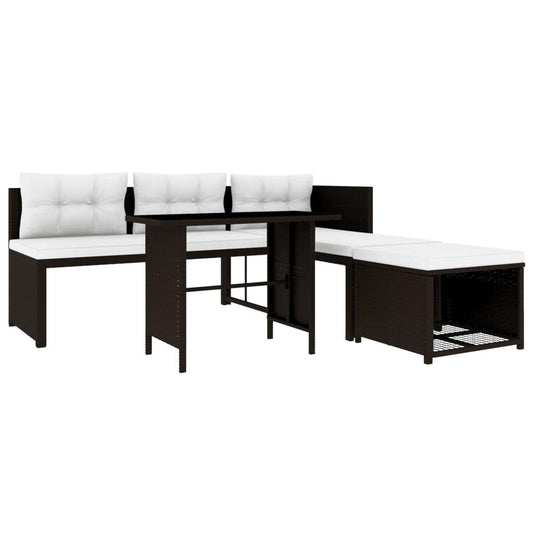 Vidaxl Set De Muebles De Jardín 4 Piezas Ratán Sintético Marrón_0
