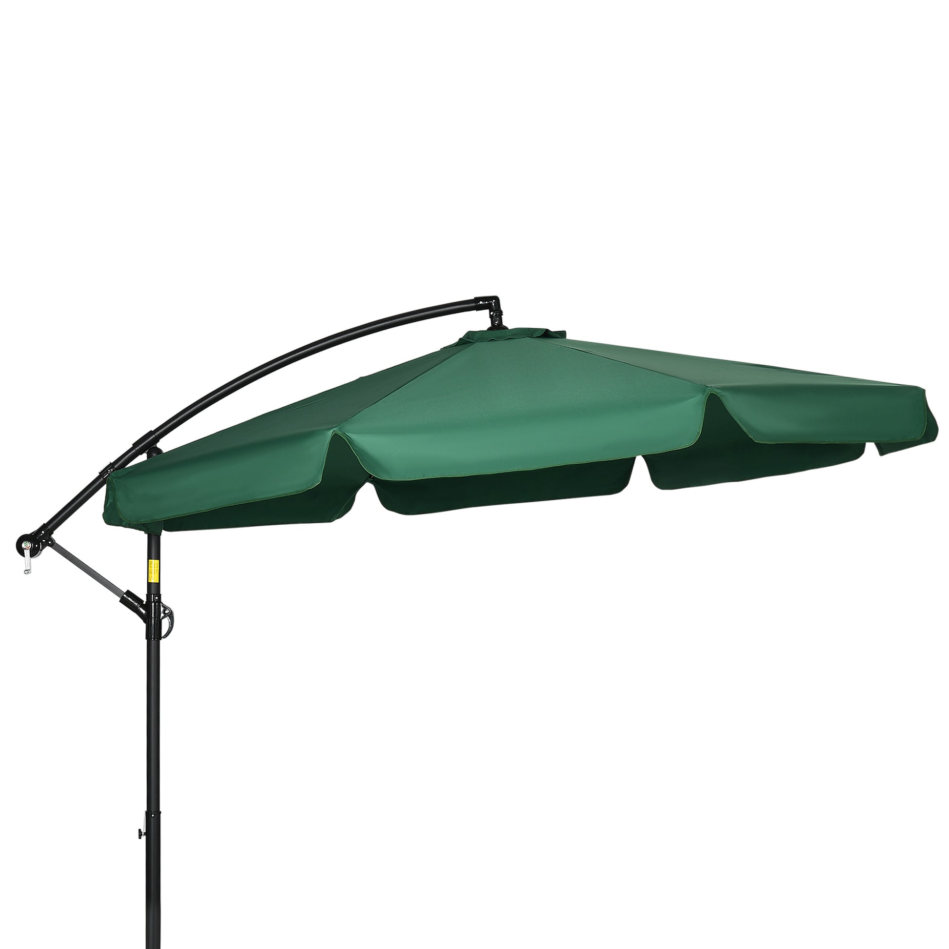Outsunny Sombrilla De Jardín Ø293x240 Cm Con Rotación De 360° Manivela Verde_3