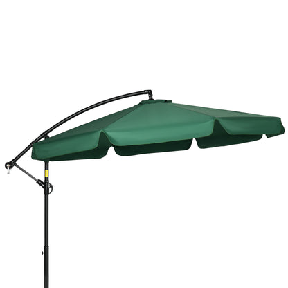 Outsunny Sombrilla De Jardín Ø293x240 Cm Con Rotación De 360° Manivela Verde_3
