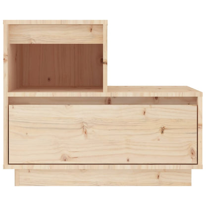 Mesita De Noche Madera Maciza De Pino 60x34x51 Cm_1