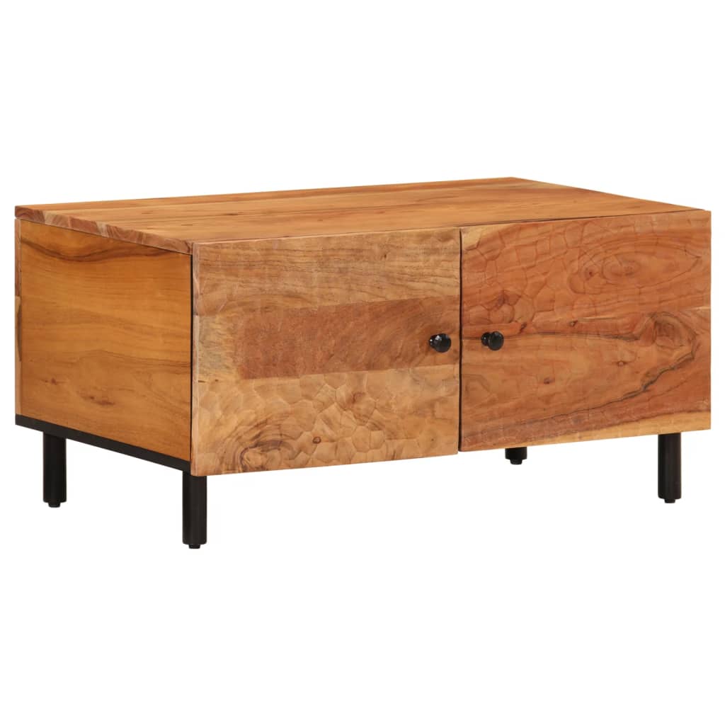 Mesa De Centro Madera Maciza De Acacia 80x50x40 Cm_0