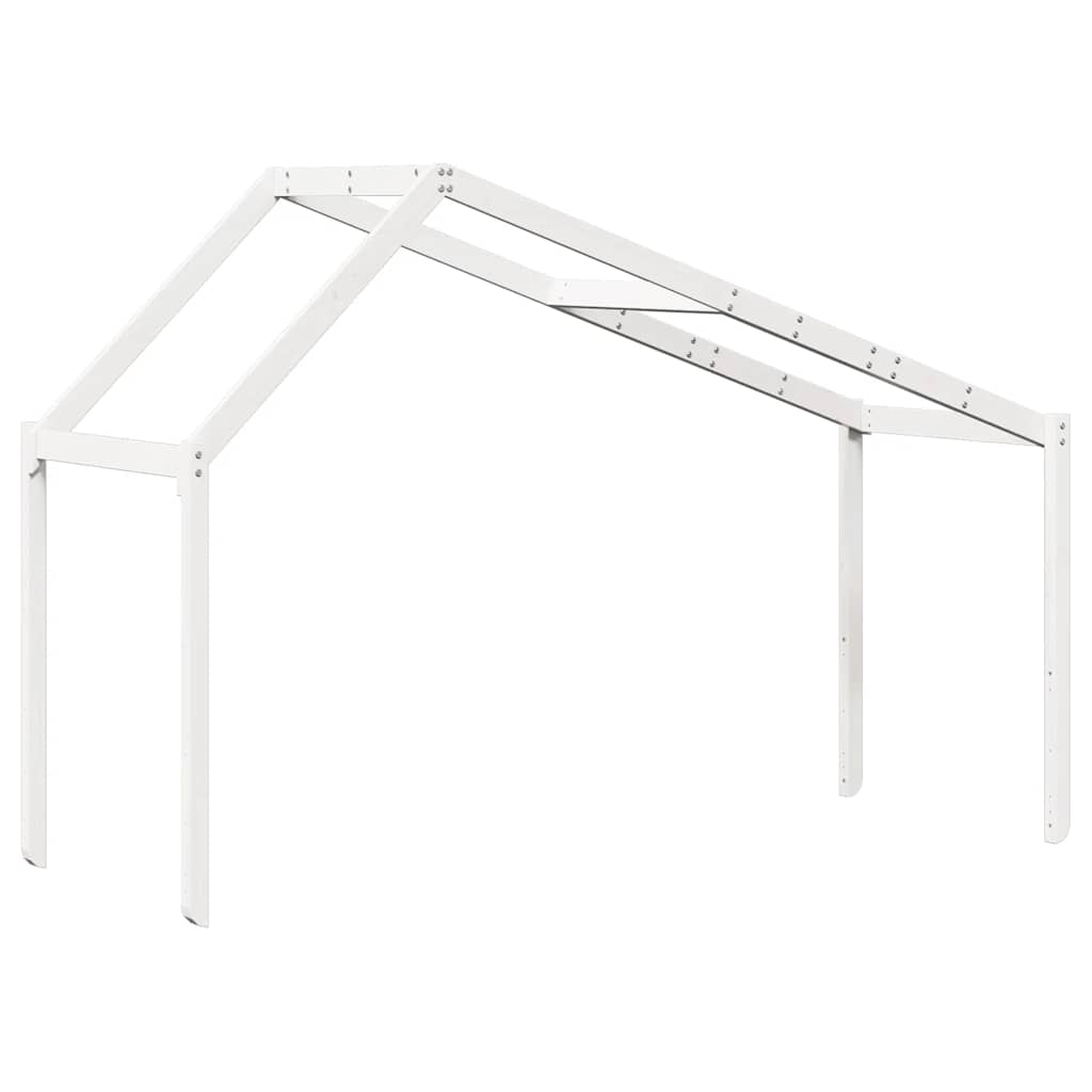 Techo De Cama Infantil Madera Maciza Blanco 203x80,5x142 Cm_5