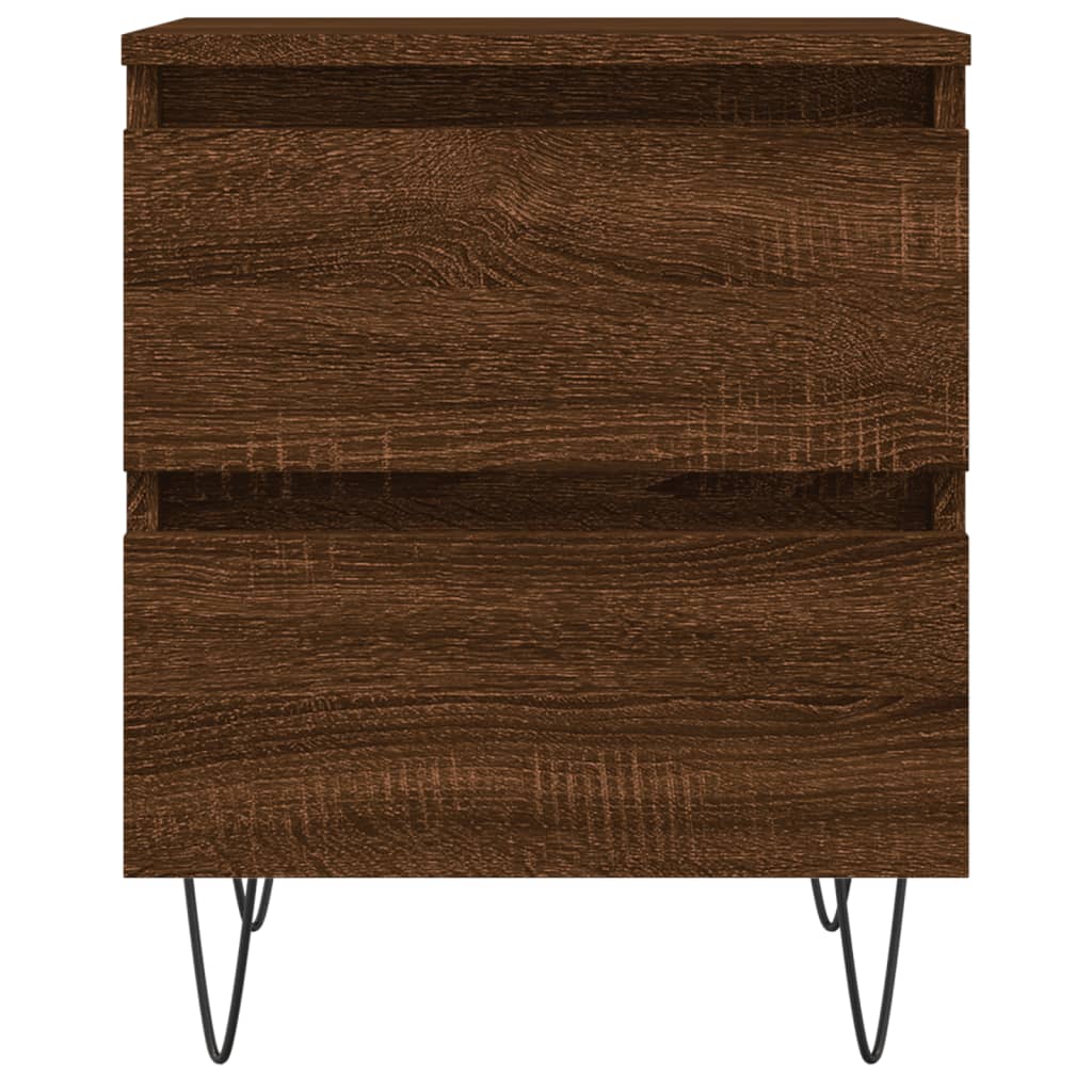 Mesitas Noche 2 Uds Madera Ingeniería Marrón Roble 40x35x50 Cm_3