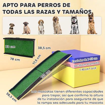 Pawhut Rampa Para Perros Con Césped Artificial_2