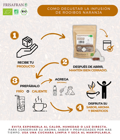 Infusión De Rooibos Naranja Ecológica En Pirámides | Calidad | Frisafran 30 Uds_3